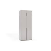 DREHTÜRENSCHRANK Apollonia I ohne Spiegel 100x204cm 2-türig, kaschmir, schwarze Griffe - Kaschmir/Schwarz, Kunststoff (58/250/100cm) - Margaret Hadas24
