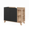 WASCHBECKENUNTERSCHRANK Karen Sonoma/Anthrazit 80 x 65 cm mit 2 Türen - Anthrazit/Sonoma Eiche, Holzwerkstoff (80/65/35cm) - Vicco