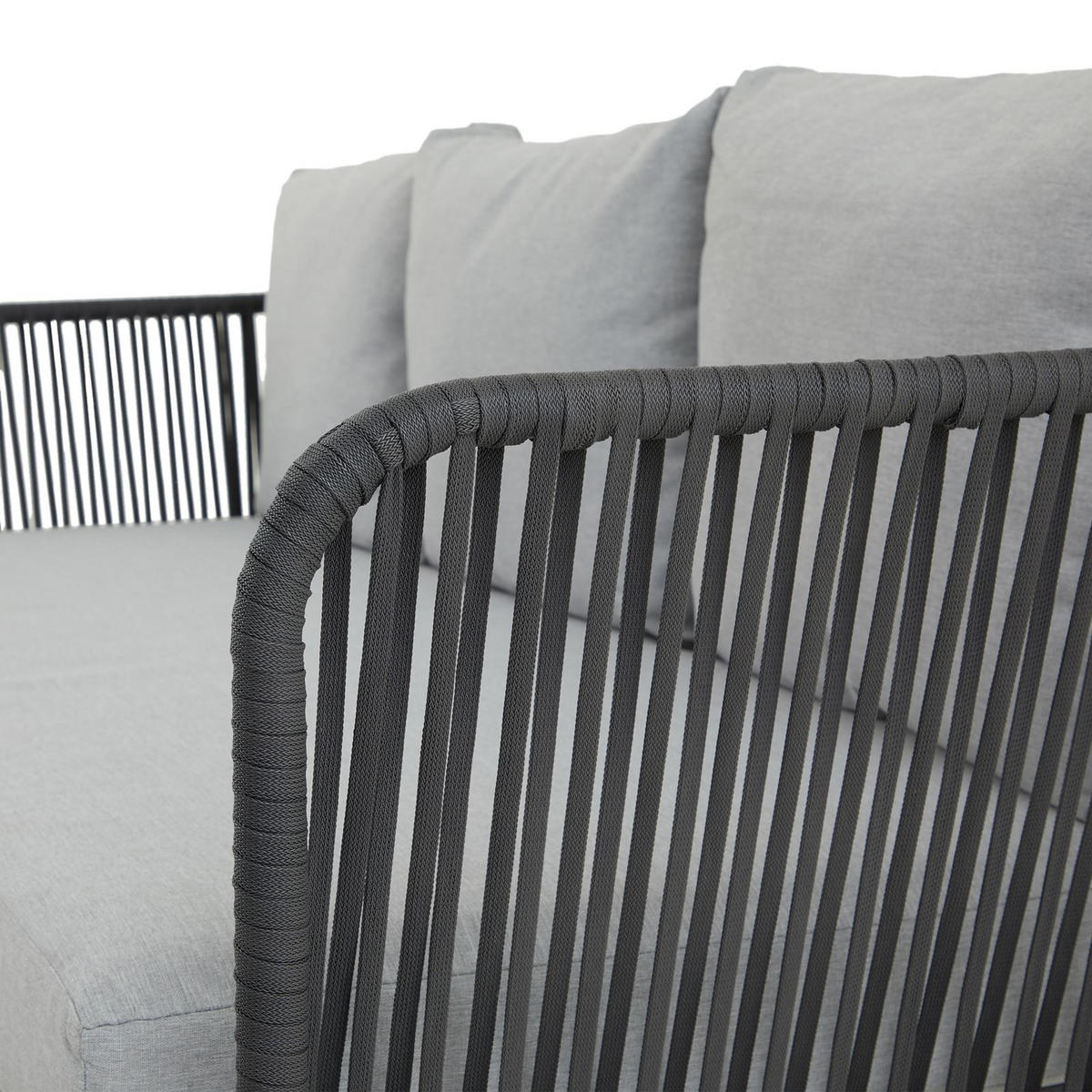 GARTENLOUNGE MYKONOS - Schwarz/Grau, Metall - CARO-Möbel