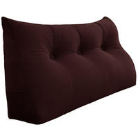 RÜCKENKISSEN für Bett Samt Braun 100 cm - Haselnussfarben, Textil (50/100cm) - Vercart