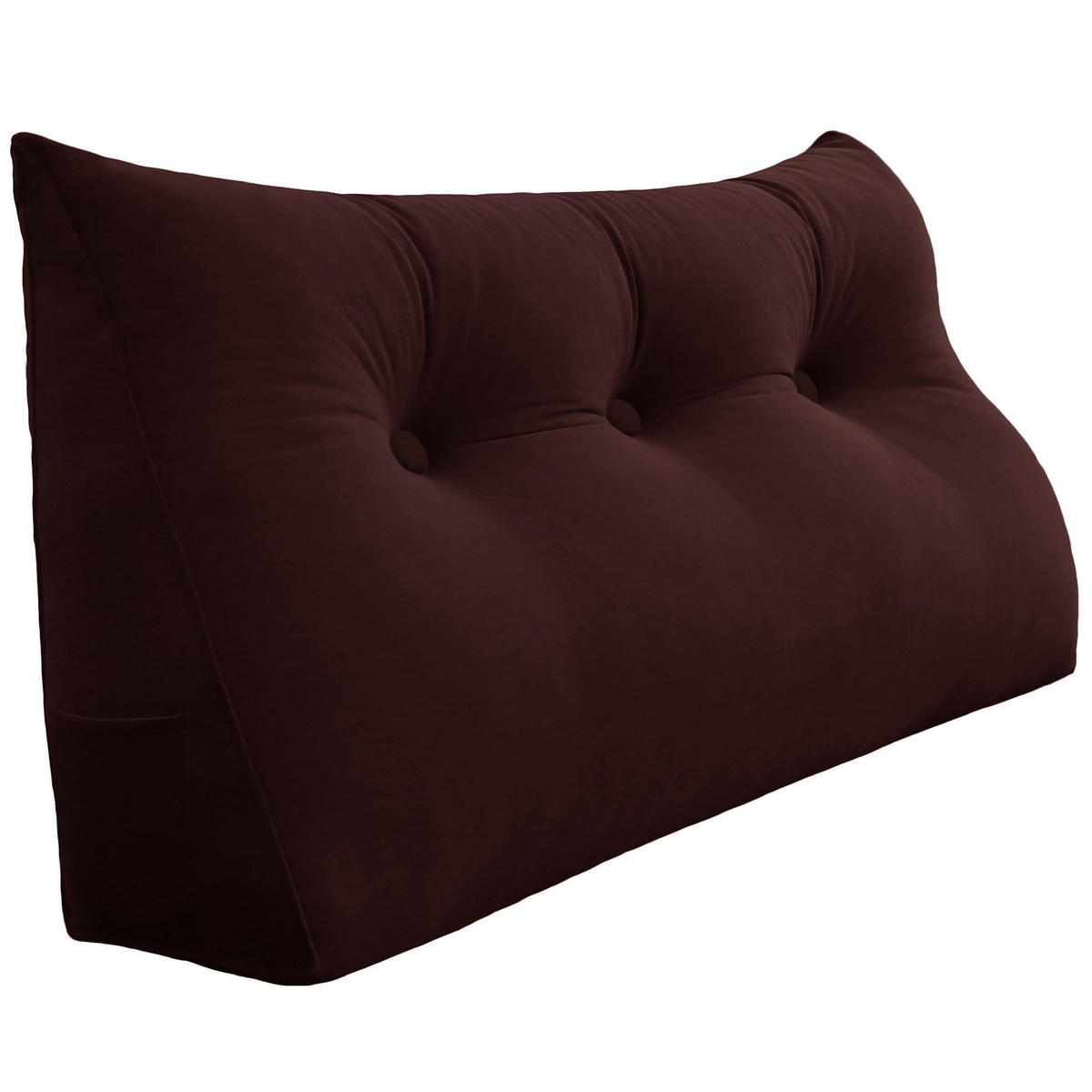 RÜCKENKISSEN für Bett Samt Braun 100 cm - Haselnussfarben, Textil (50/100cm) - Vercart