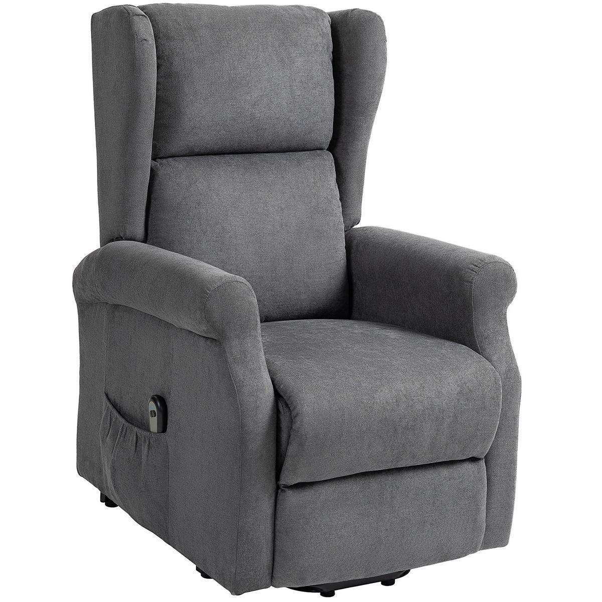 RELAXSESSEL DE-06299 mit Aufstehhilfe, motorisierte Liegefunktion Dunkelgrau - Dunkelgrau, Holzwerkstoff/Textil (94/111/74cm) - ComfortXL