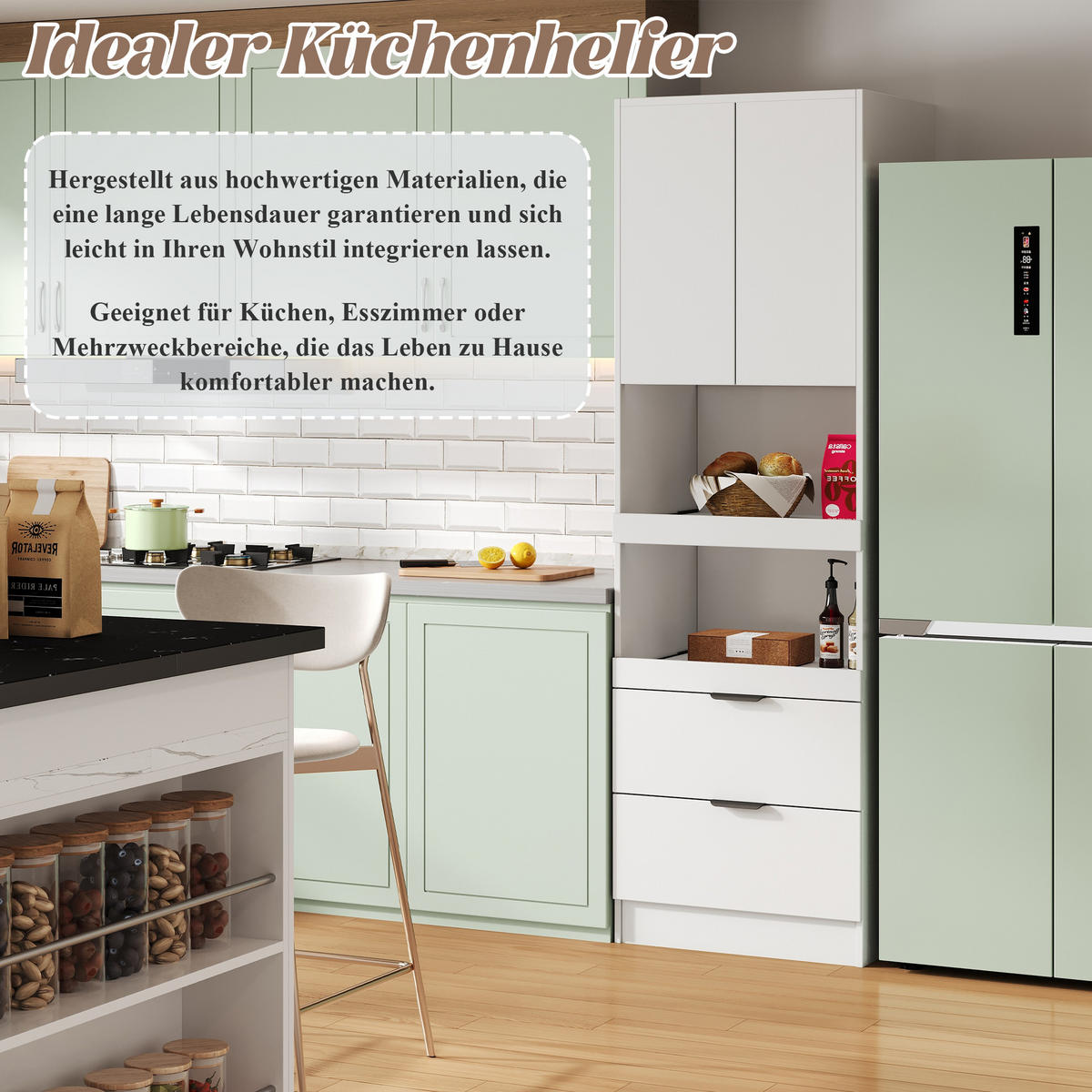 REGAL Weiß 59.5/45/200 cm - Weiß, Holzwerkstoff (59.5/200/45cm) - Urban Meuble