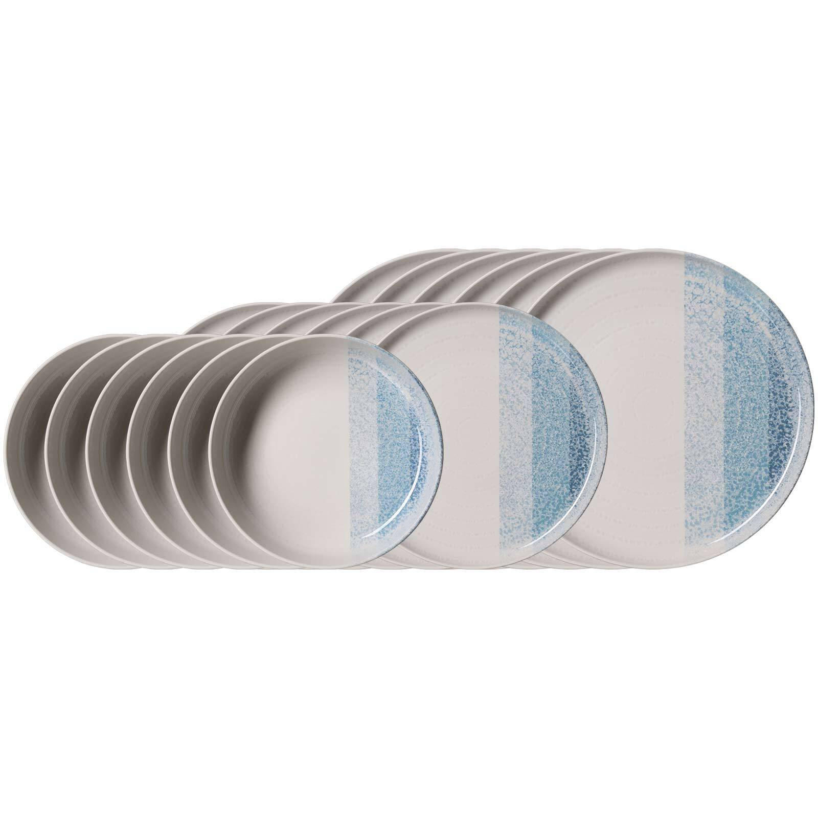 TELLER-SET Trio Blau 18er Set - Blau, Keramik (2/2/2cm) - Ritzenhoff Breker