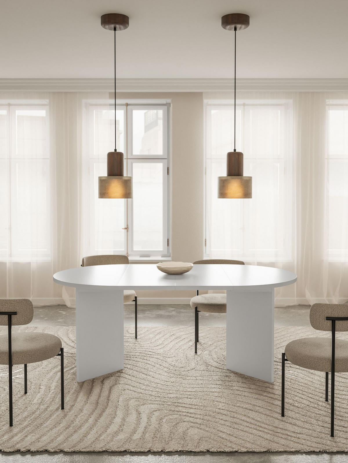 ESSTISCH Selsey Ovo rund, Weiß, ausziehbar, 110–190 × 110 cm - Weiß, Holzwerkstoff (109.6/109.6/75cm) - Selsey