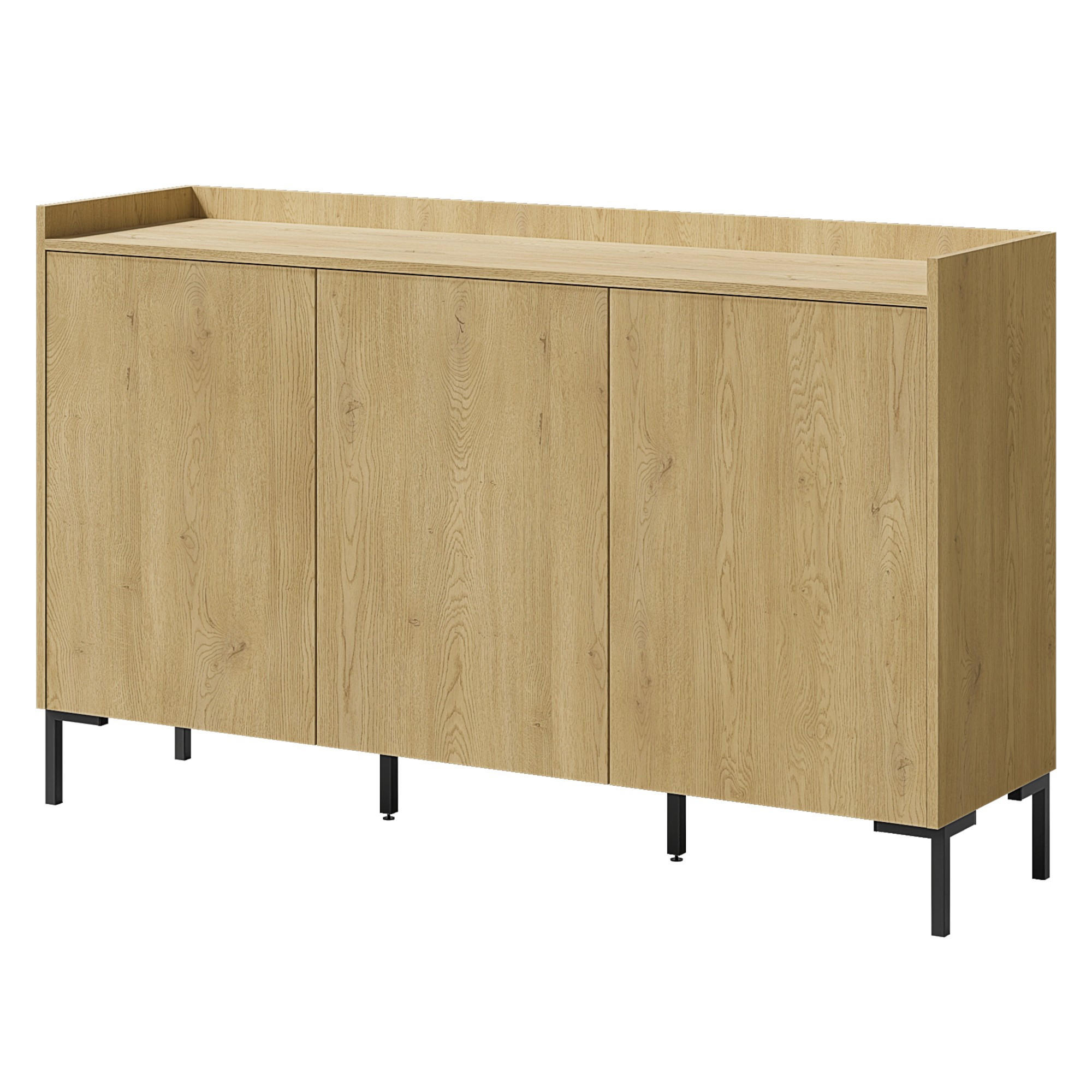 KOMMODE mit Klapptüren Liam 3D 150 Cremona-Eiche - Eichefarben/Schwarz, Holzwerkstoff/Metall (150/92/41cm) - mzm24