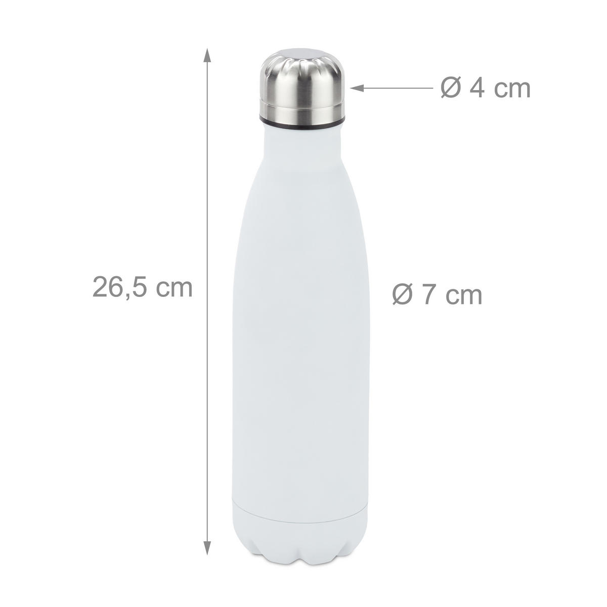 FĽAŠA na vodu - biela, kov/plast (0.5L) - Relaxdays