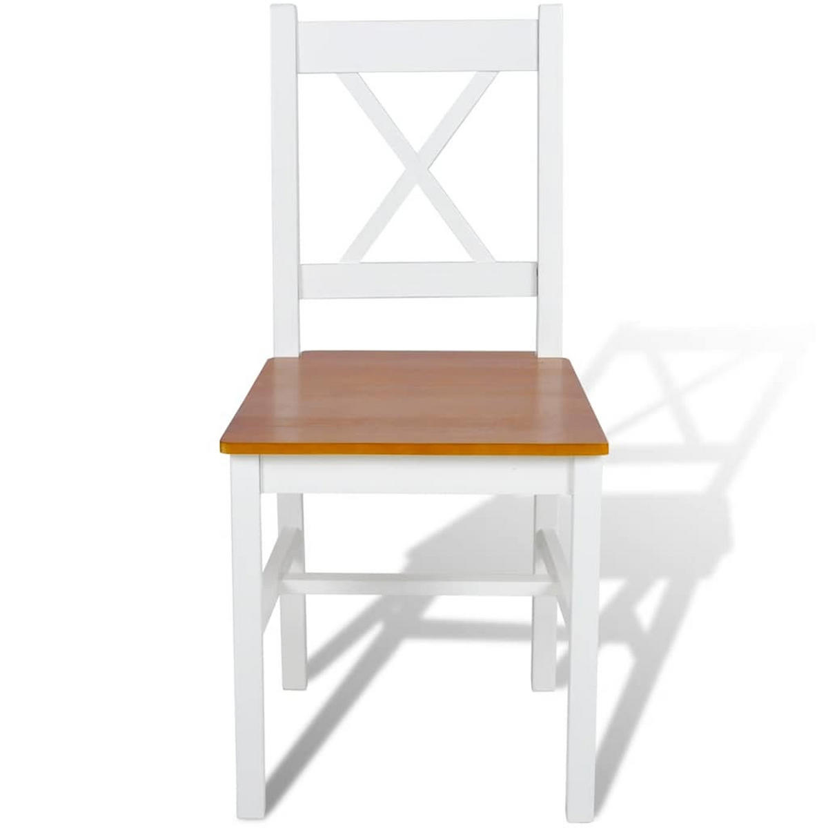ESSZIMMERSTÜHLE 2Er Set Weiss Kiefernholz - Weiß, Holz (45.5/85.5/41.4cm) - vidaXL
