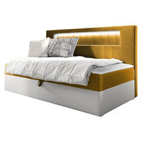 BOXBETT Gold Junior 2 - Gelb/Weiß, Holz (80/200cm) - MIRJAN24