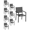 GARTENSTÜHLE Anthrazitgrau und Grau 8er-Set - Grau, Kunststoff (57/89.5/56.5cm) - Happy Garden