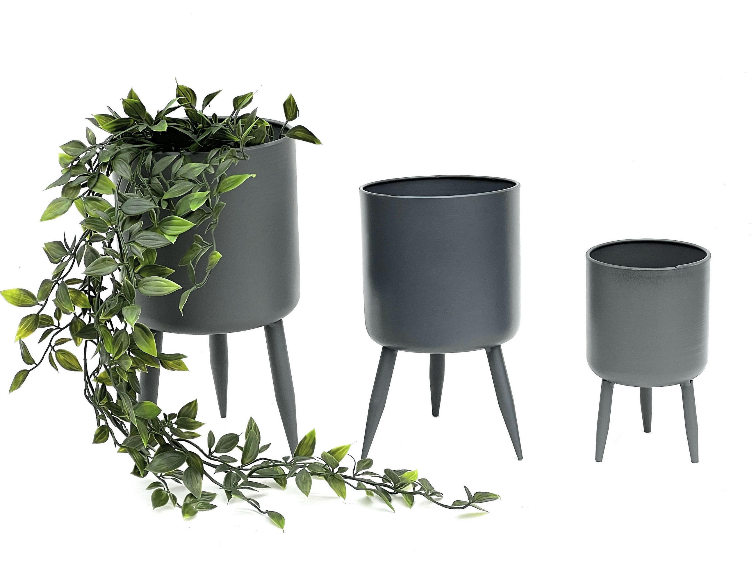 DanDiBo Pflanztopf Grau 15x27x15 cm