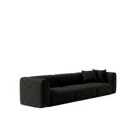 SOFA 3-Sitzer, Chenille-Stoff Cremona, Anthrazit, GRETA - Anthrazit, Holz (319/70/89cm) - Kaiser Möbel