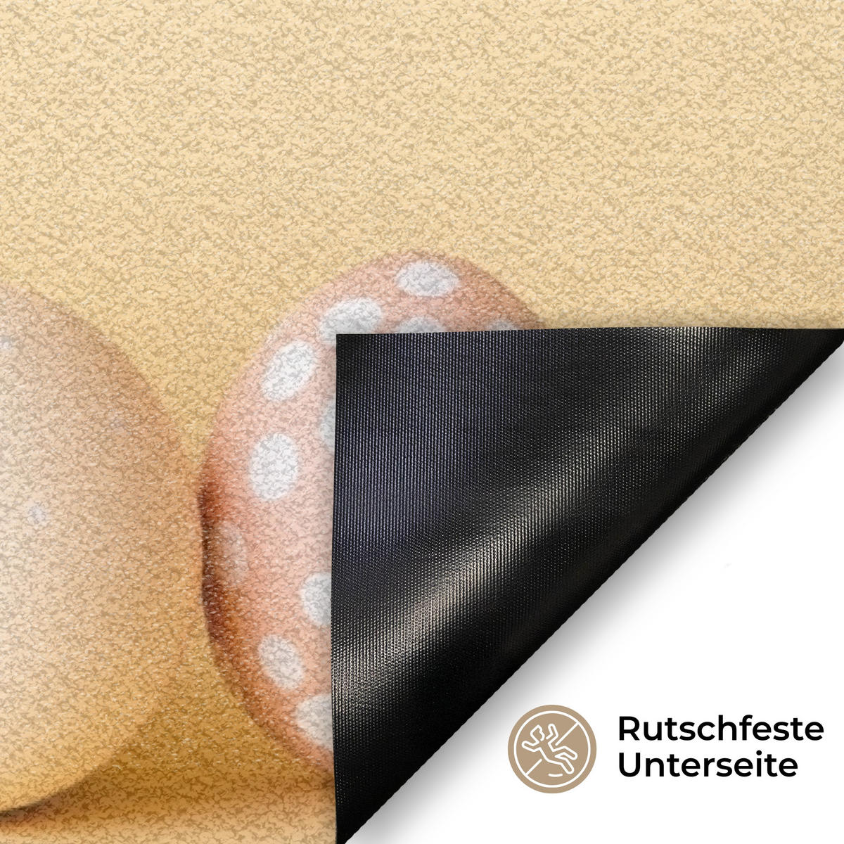 FUSSMATTE Eier - Kaninchen - Pastellfarbtöne 60x40 cm - Hellgelb, Kunststoff (40/60cm) - MuchoWow