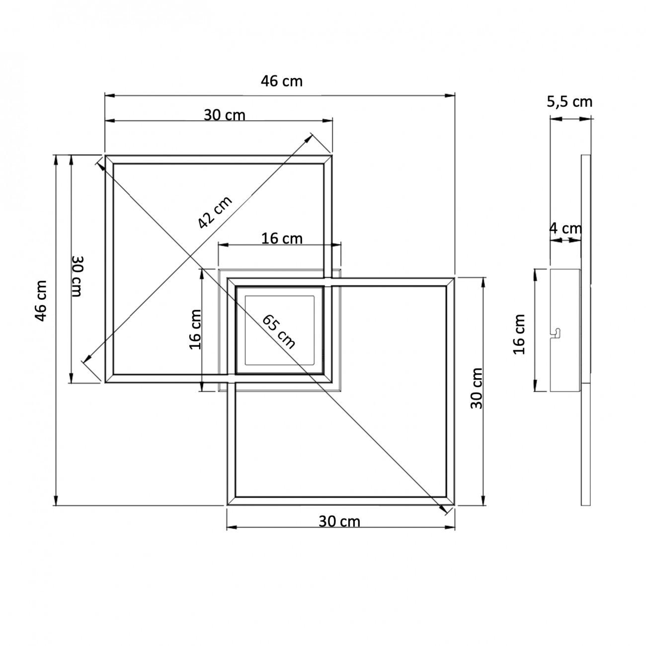 DECKENLEUCHTE Eliza, Silber/Chrom, 46cm - Chromfarben, Metall (46/46/5.5cm) - KOSILUM
