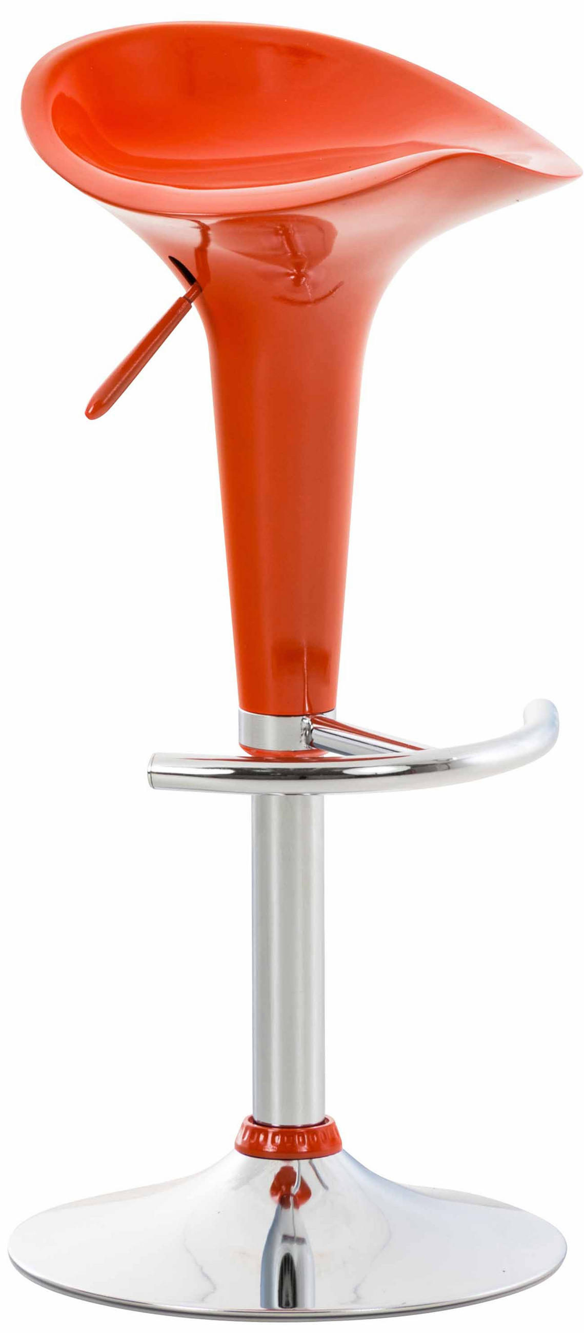 BARHOCKER Kunststoff Orange - Chromfarben/Orange, Kunststoff/Metall (37/87/37cm) - CLP
