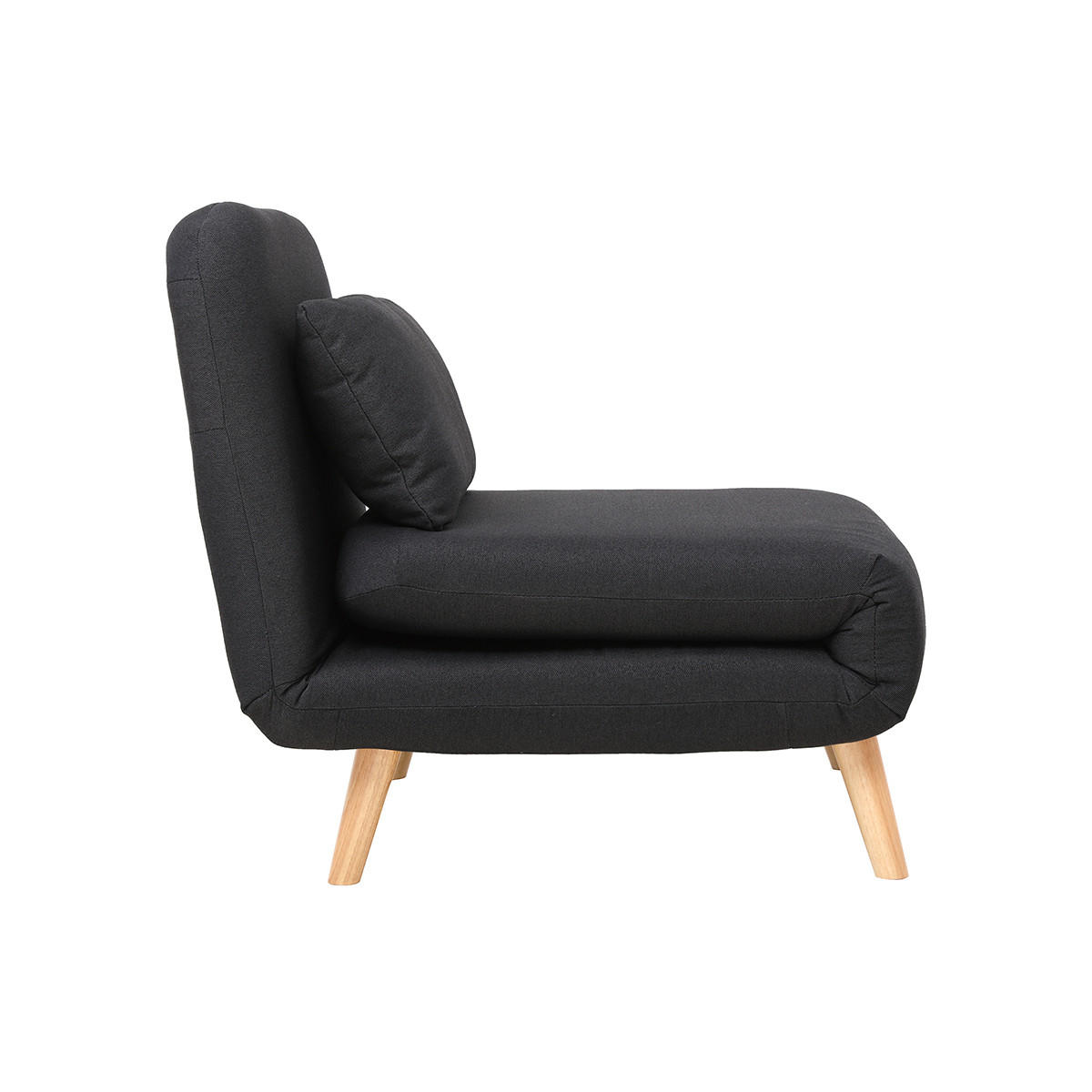 SCHLAFSESSEL Skandinavisch Stoff Dunkelgrau AMIKO - Dunkelgrau, Textil (82.5/78/74.5cm) - Miliboo