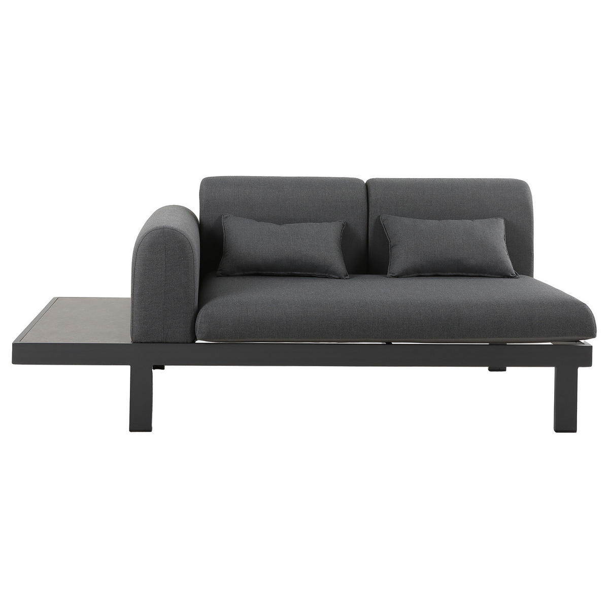 LOUNGESET - 4-teilig - Aluminium / Webstoff - Grau - Grau, Glas/Textil - home24
