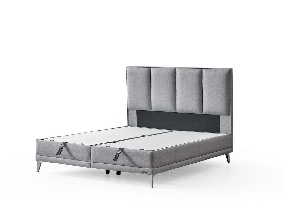 POLSTERBETT Cool Touch 120x200 Grau - Grau, Textil/Metall (120/200cm) - Villa Möbel