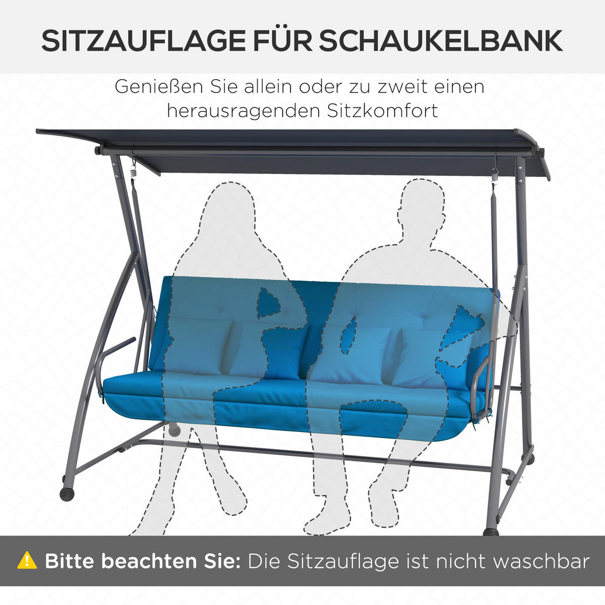 SITZKISSEN, Polyesterstoff, Blau - Blau, Kunststoff (100/8/170cm) - Outsunny
