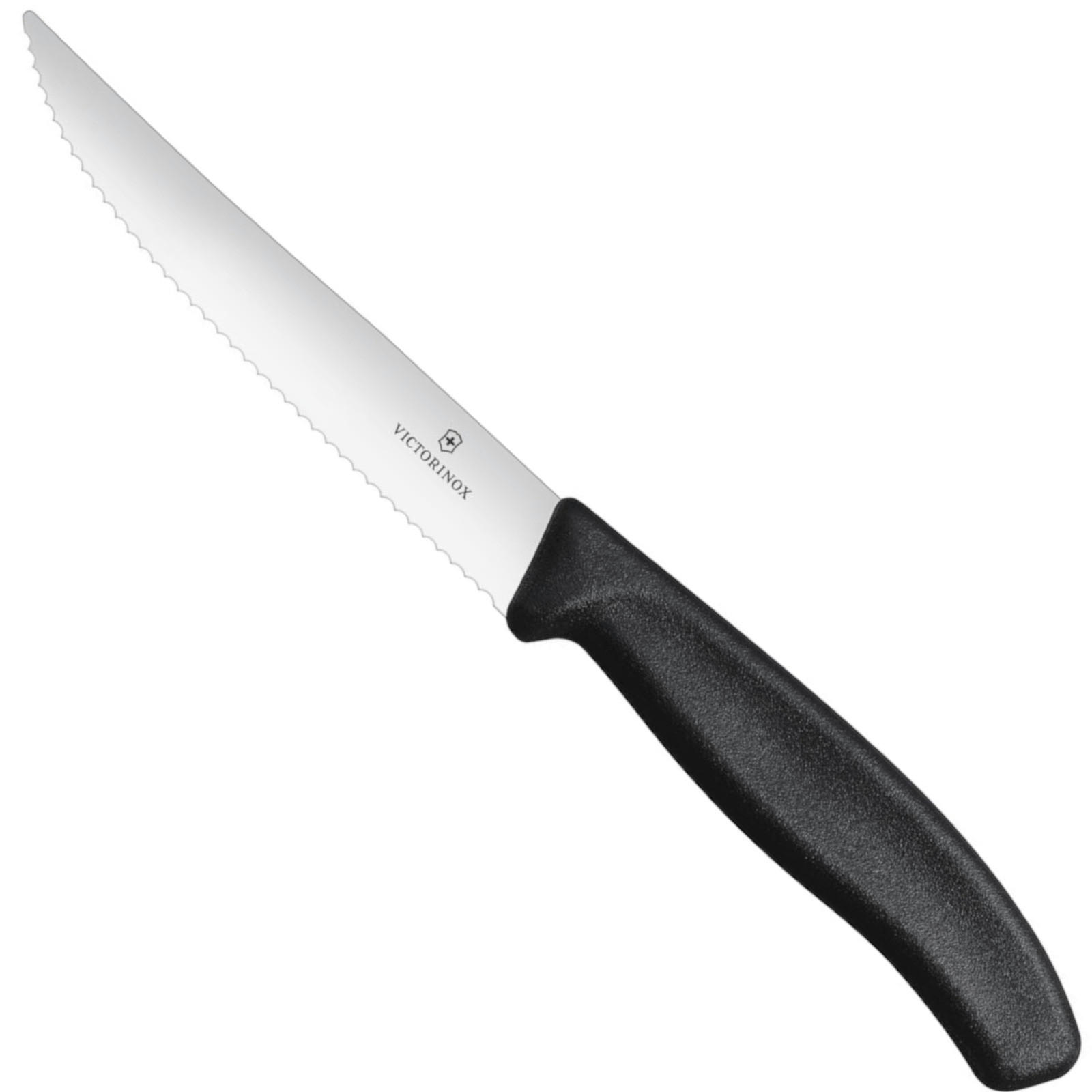 STEAKMESSER Swiss Classic - Schwarz - Wellenschliff - 2 Stück - Schwarz, Metall (24cm) - Victorinox