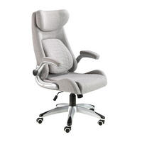 CHEFSESSEL Drehbarer Bürostuhl aus grauem Stoff 73/69/114 cm - Silberfarben/Grau, Kunststoff/Textil (73/114/69cm) - ANGEL CERDA