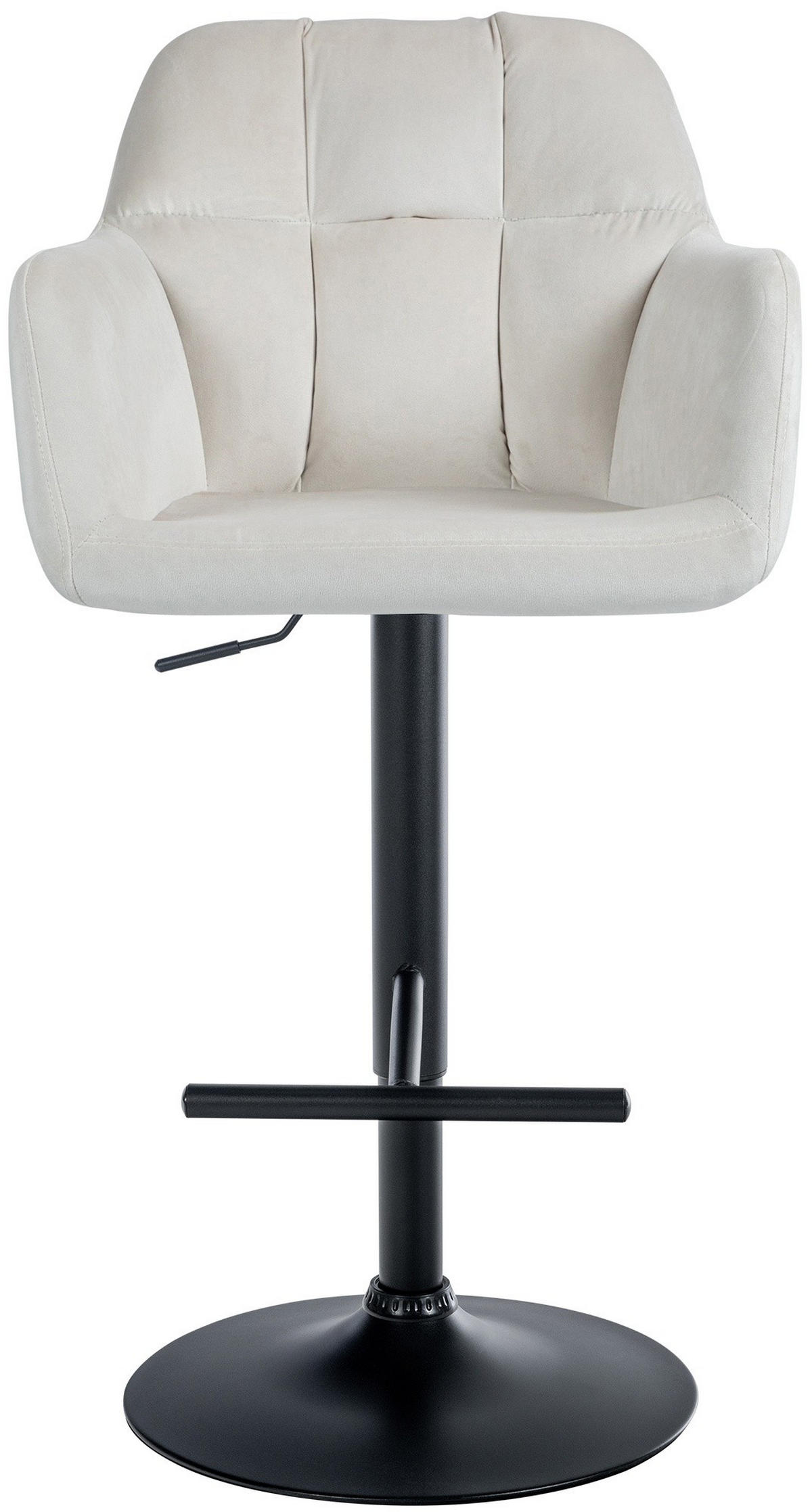 BARHOCKER Natoma Samt 97-118x57x59 cm creme - Creme, Textil (57/97/59cm) - furnicato