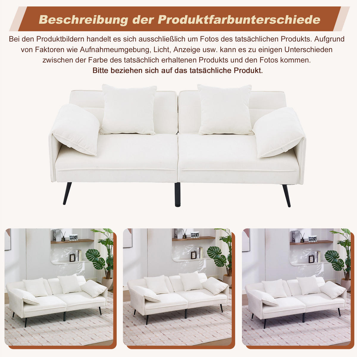 SCHLAFSOFA 2-Sitzer, Stoff mit 3-fach verstellbarer Rückenlehne, 167,5/73/70 cm, Weiß - Weiß, Textil (73/70/167.5cm) - Redom