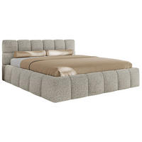 POLSTERBETT NIRA CLASSIC 200/200 - Hellgrau Strukture - Schaum-Matratze - Hellgrau, Textil (200/200cm) - MKS