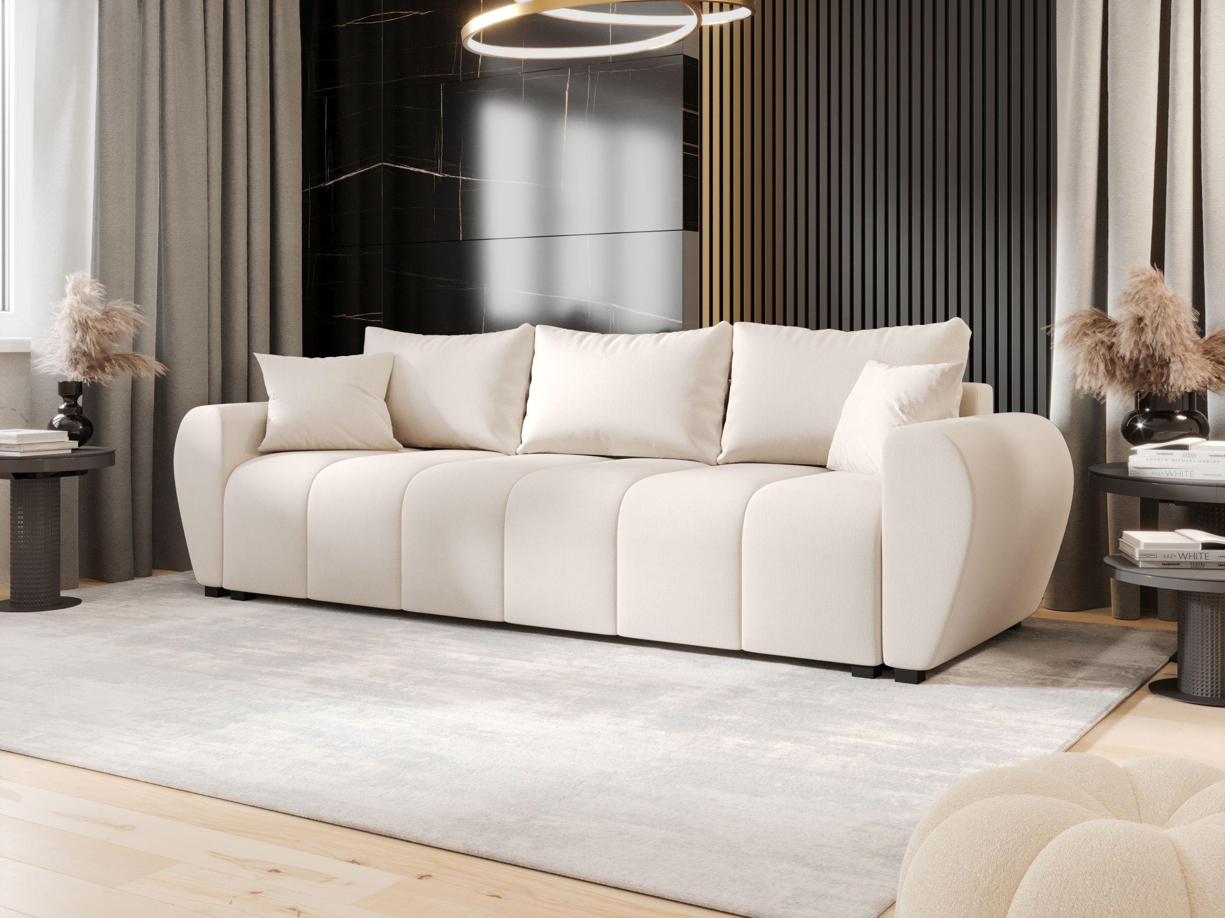SOFA MOLISA mit Schlaffunktion COSMIC 10 mit Stauraum - Beige, Textil (86/82/246cm) - Bedante