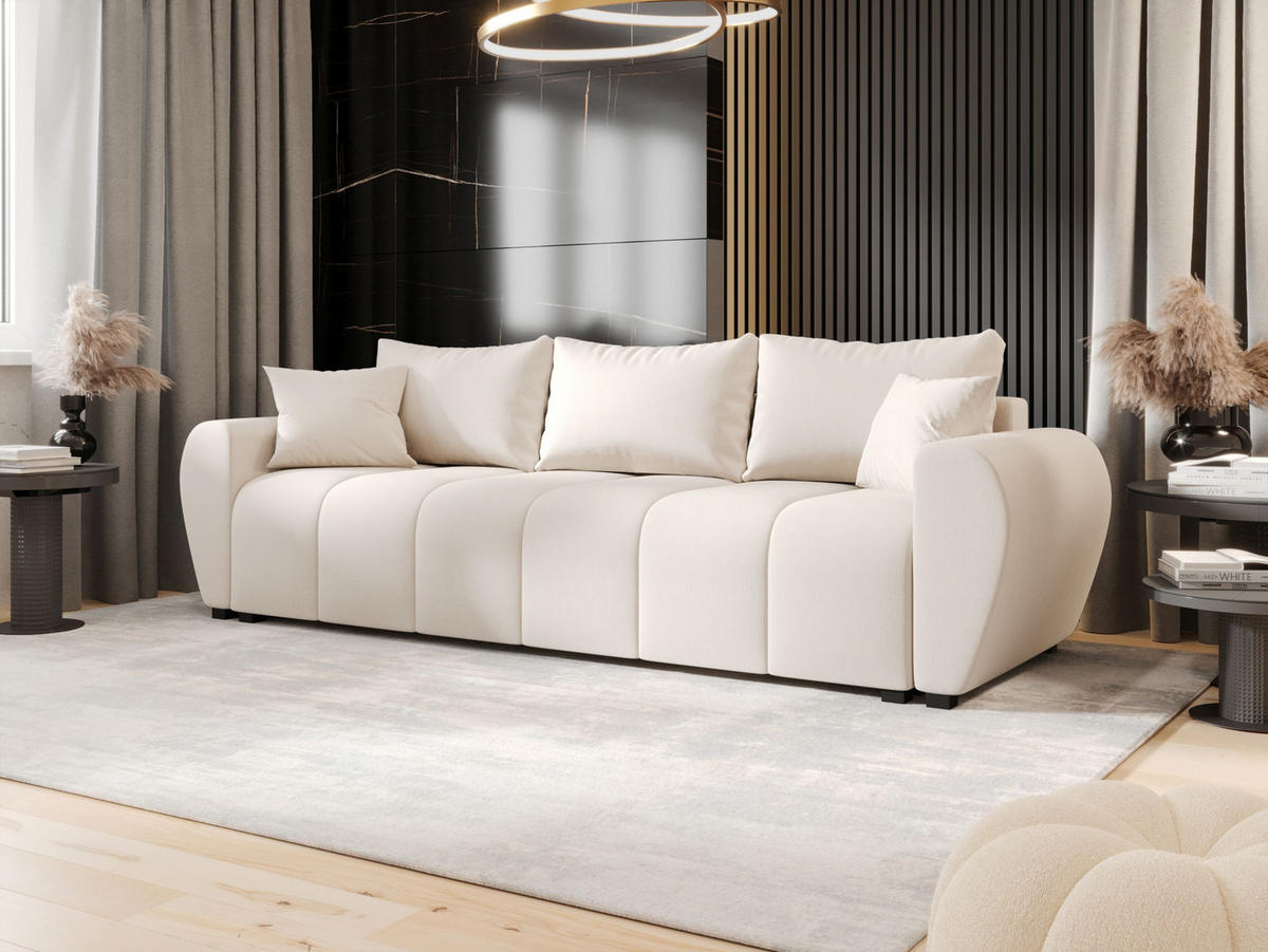 SOFA MOLISA mit Schlaffunktion COSMIC 10 mit Stauraum - Beige, Textil (86/82/246cm) - Bedante