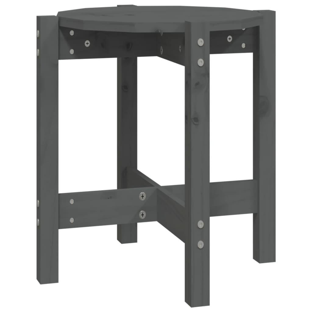 COUCHTISCH Grau Ø 42,5x45 cm Massivholz Kiefer - Grau, Holz (42.5/42.5/45cm) - furnicato