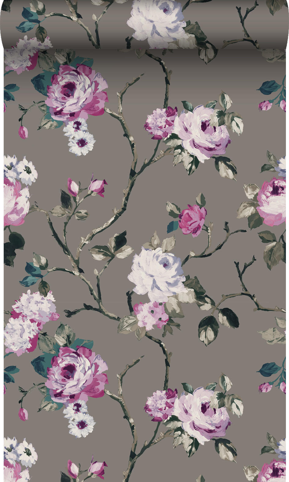TAPETE Blumen 53 cm x 10.05 m - Lila, Papier (53/1000cm) - Origin Wallcoverings