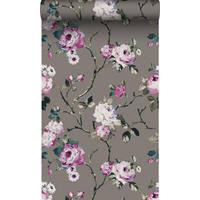 TAPETE Blumen 53 cm x 10.05 m - Lila, Papier (53/1000cm) - Origin Wallcoverings