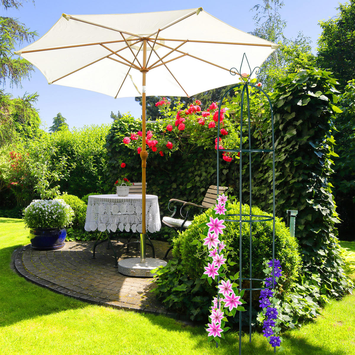 2XRANKHILFE - Dunkelgrün, Metall (41/200/41cm) - Relaxdays