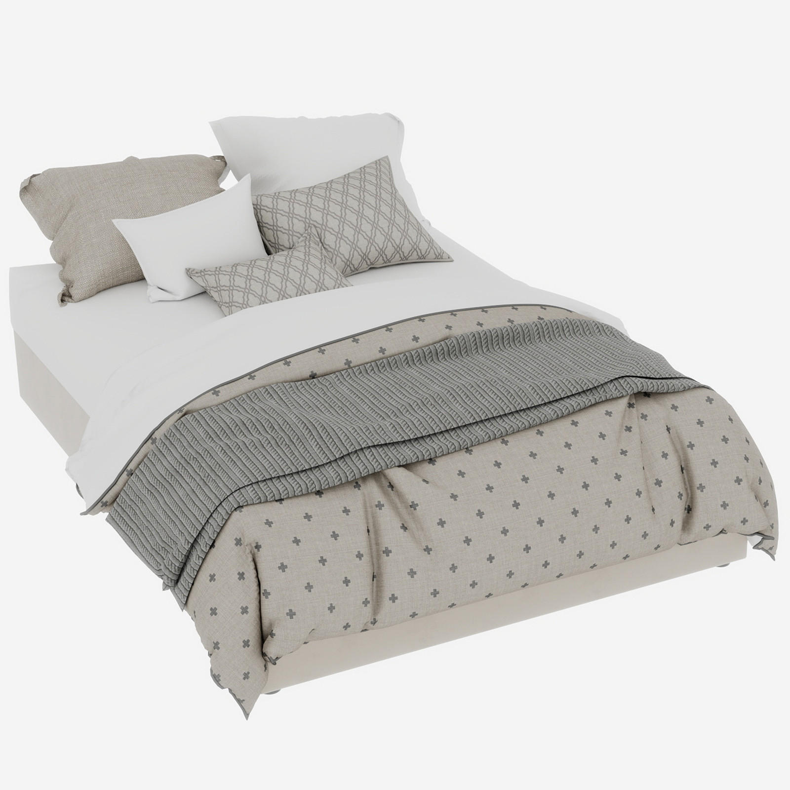 POLSTERBETT 140/200 cm in Beige Stoff - Beige, Holzwerkstoff/Textil (140/200cm) - WISHDOR