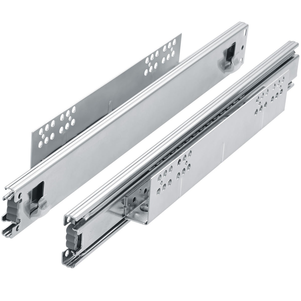 TELESKOPSCHUBLADE ,einfache Montage,grau - Grau, Metall (27/14/44cm) - tectake