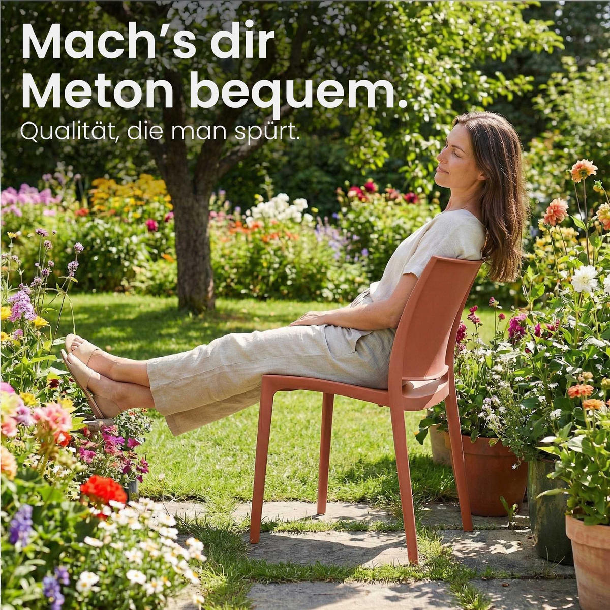 GARTENSTUHL Kunststoff Terracotta - Terracotta, Kunststoff (42/81/49cm) - CLP
