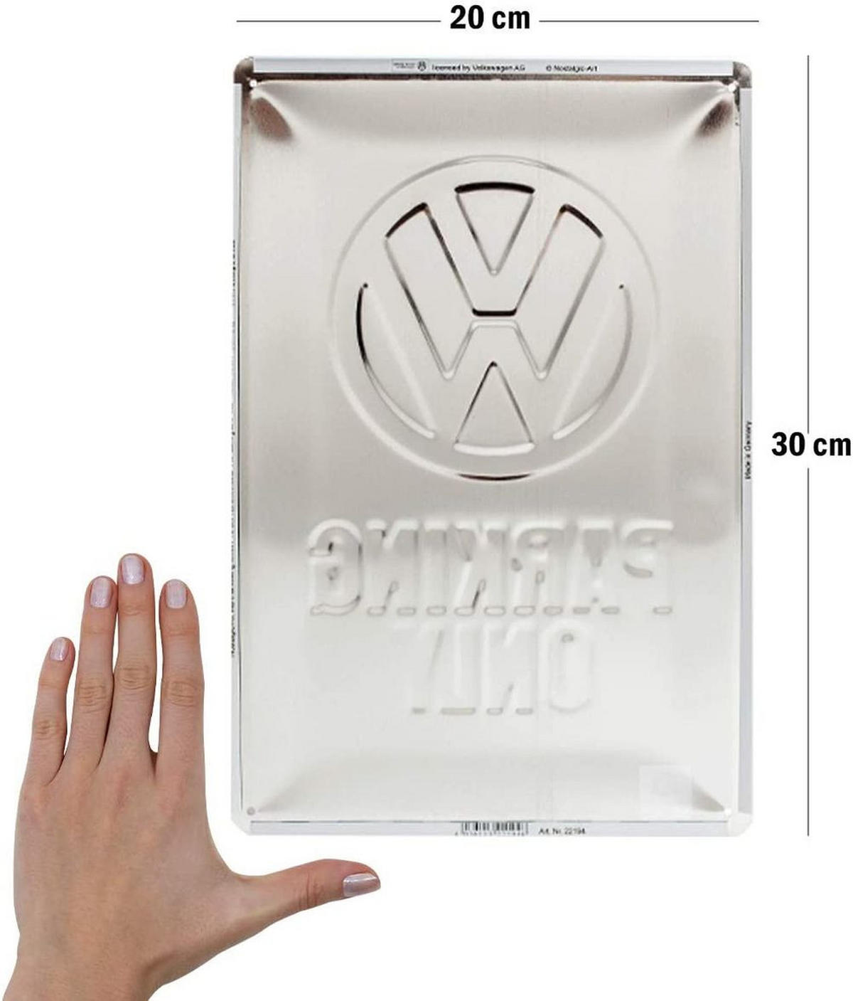 BLECHSCHILD 20/30 cm Volkswagen VW Parking Only - Multicolor, Metall (20/30/0.2cm) - Nostalgic-Art