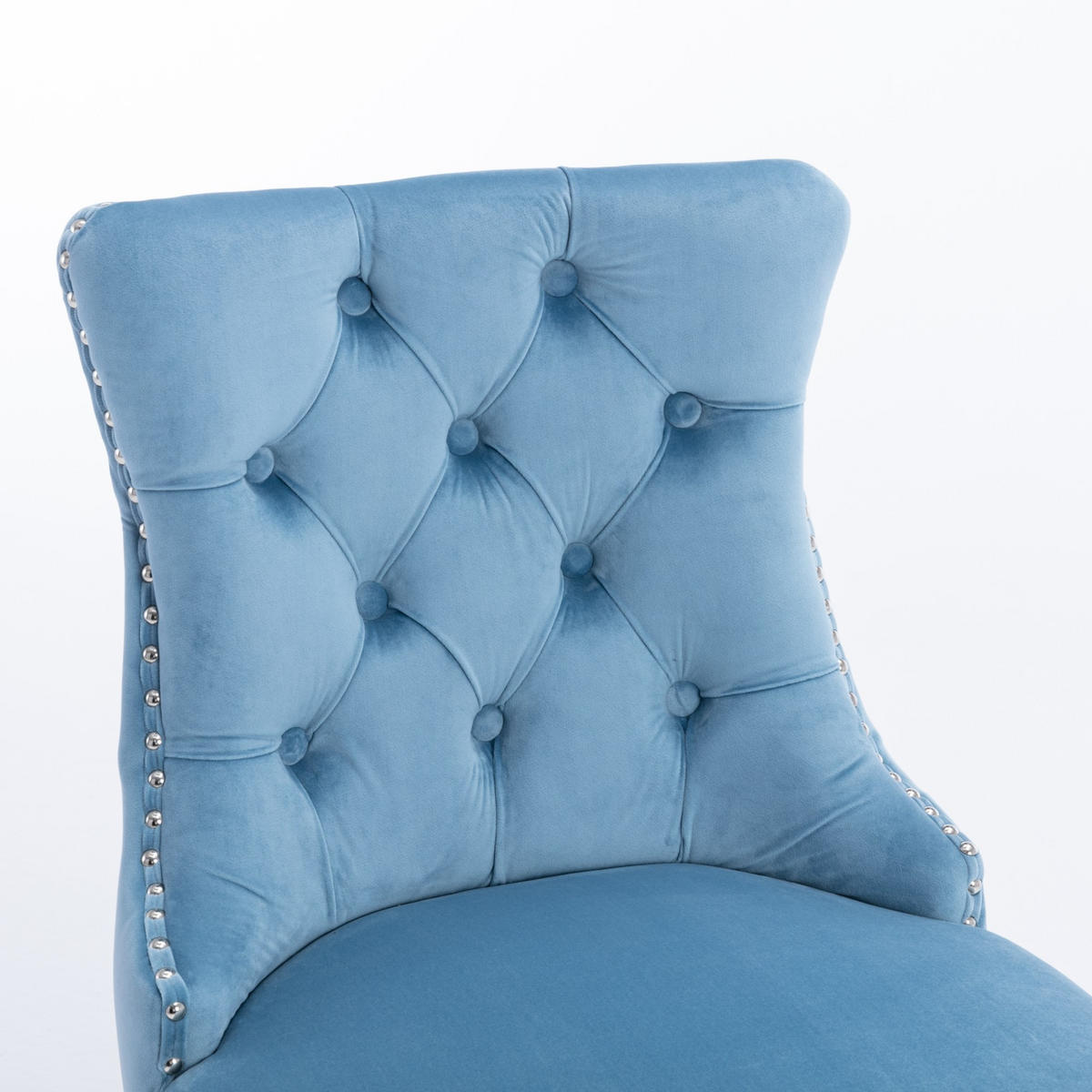 BARHOCKER 2er-Set aus Samt mit Holzbeinen, Hellblau - Hellblau, Textil (60/103/50cm)