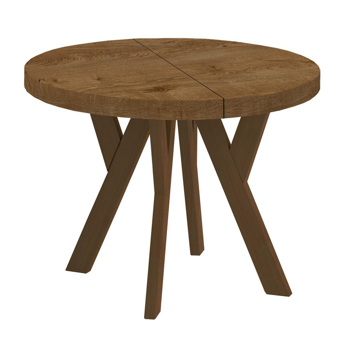 ESSTISCH Runder Ausziehbarer PERO 100/150, Eiche Lefkas - Dunkelbraun, Holz (150/100/77cm) - Dekori_Interiors