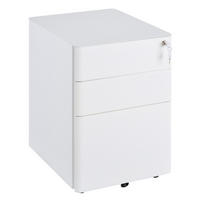 AKTENSCHRANK mit 3 Schubladen, Stahl, Weiß, 39 x 48 x 59 cm - Weiß, Metall (48/59/39cm) - Vinsetto