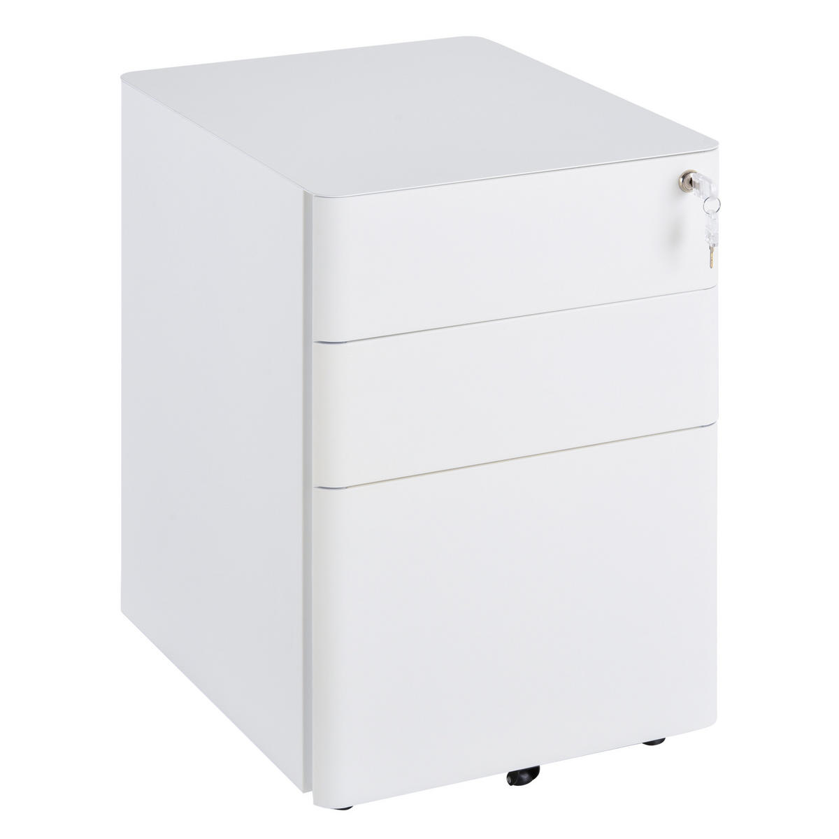 AKTENSCHRANK mit 3 Schubladen, Stahl, Weiß, 39 x 48 x 59 cm - Weiß, Metall (48/59/39cm) - Vinsetto