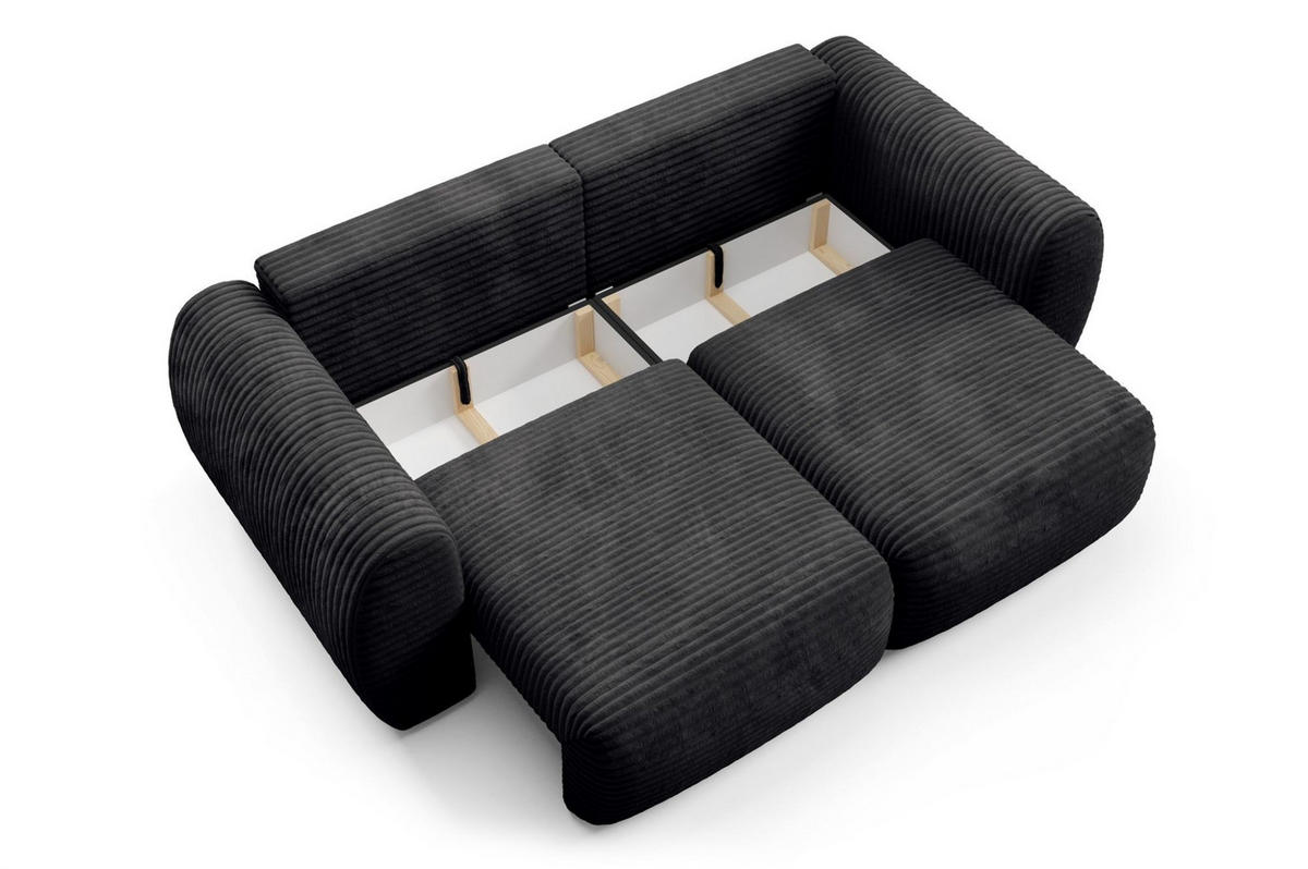 SCHLAFSOFA Simone - Schwarz, Holzwerkstoff/Textil (266/95/110cm) - Fun Möbel