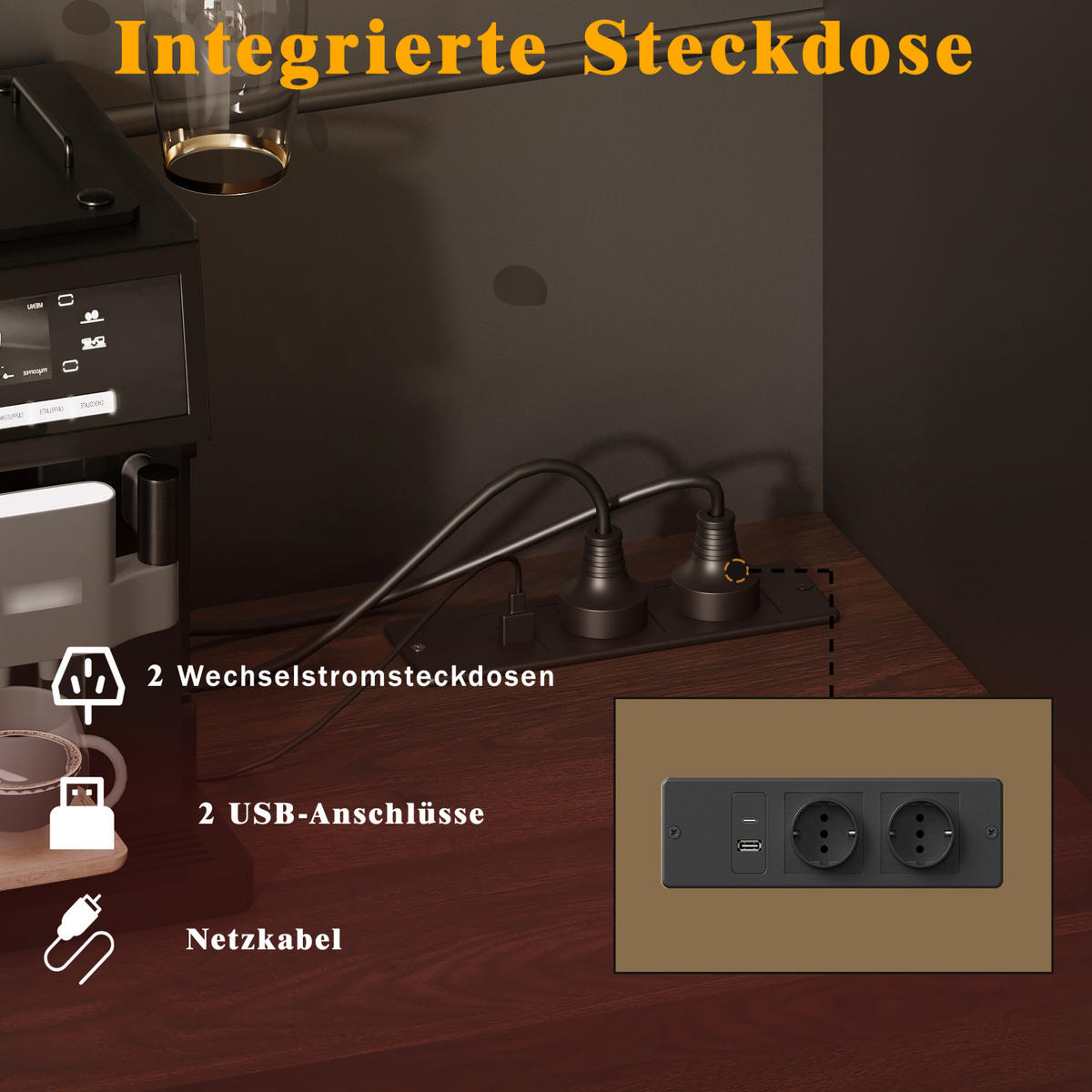 BUFFET 120/170/40 cm Schwarz aus MDF und Glas mit LED-Lichtleiste - Schwarz, Holzwerkstoff (40/170/120cm) - OKMYHOME