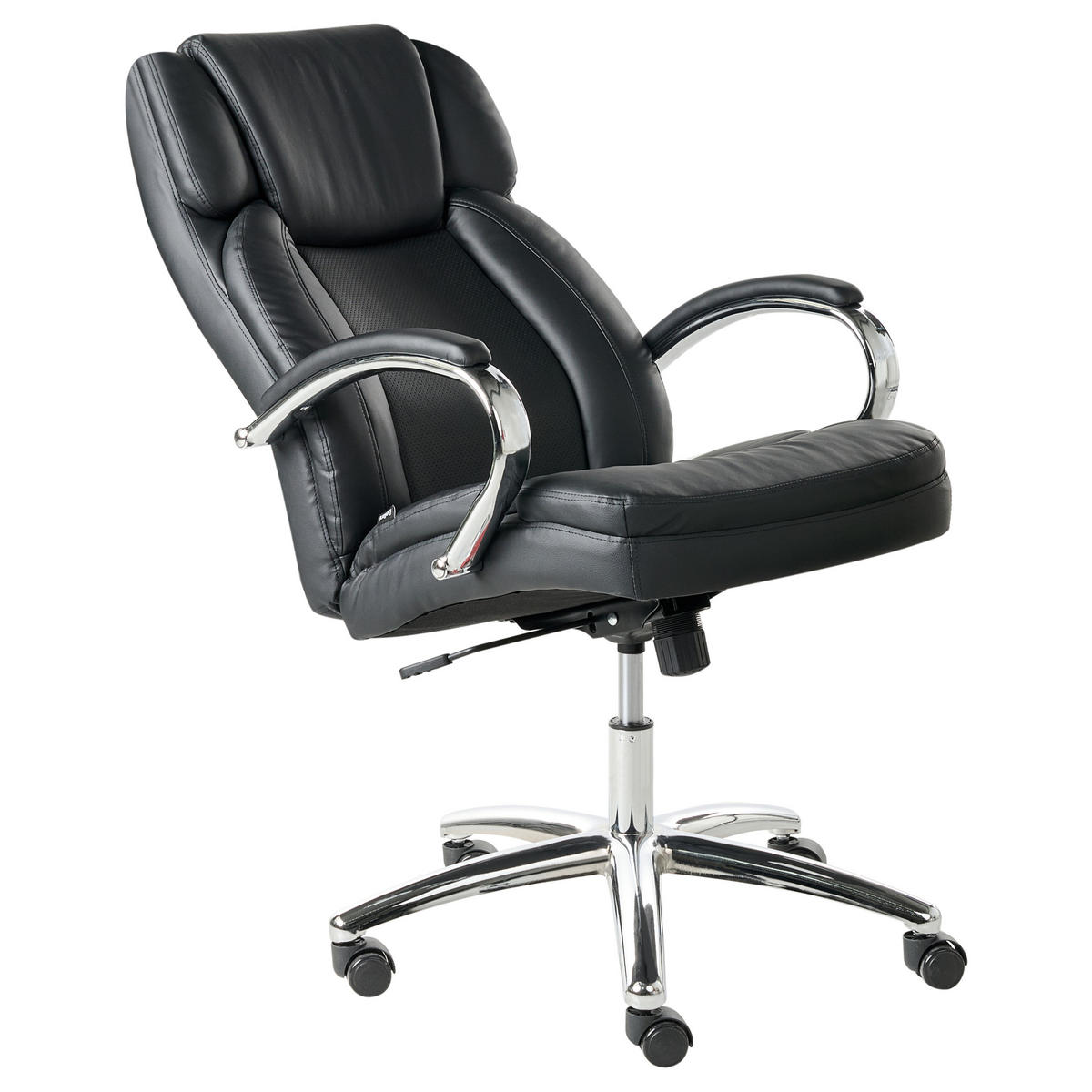 CHEFSESSEL Kunstleder Schwarz Honor - Schwarz, Kunststoff (65/112/65cm) - Beliani