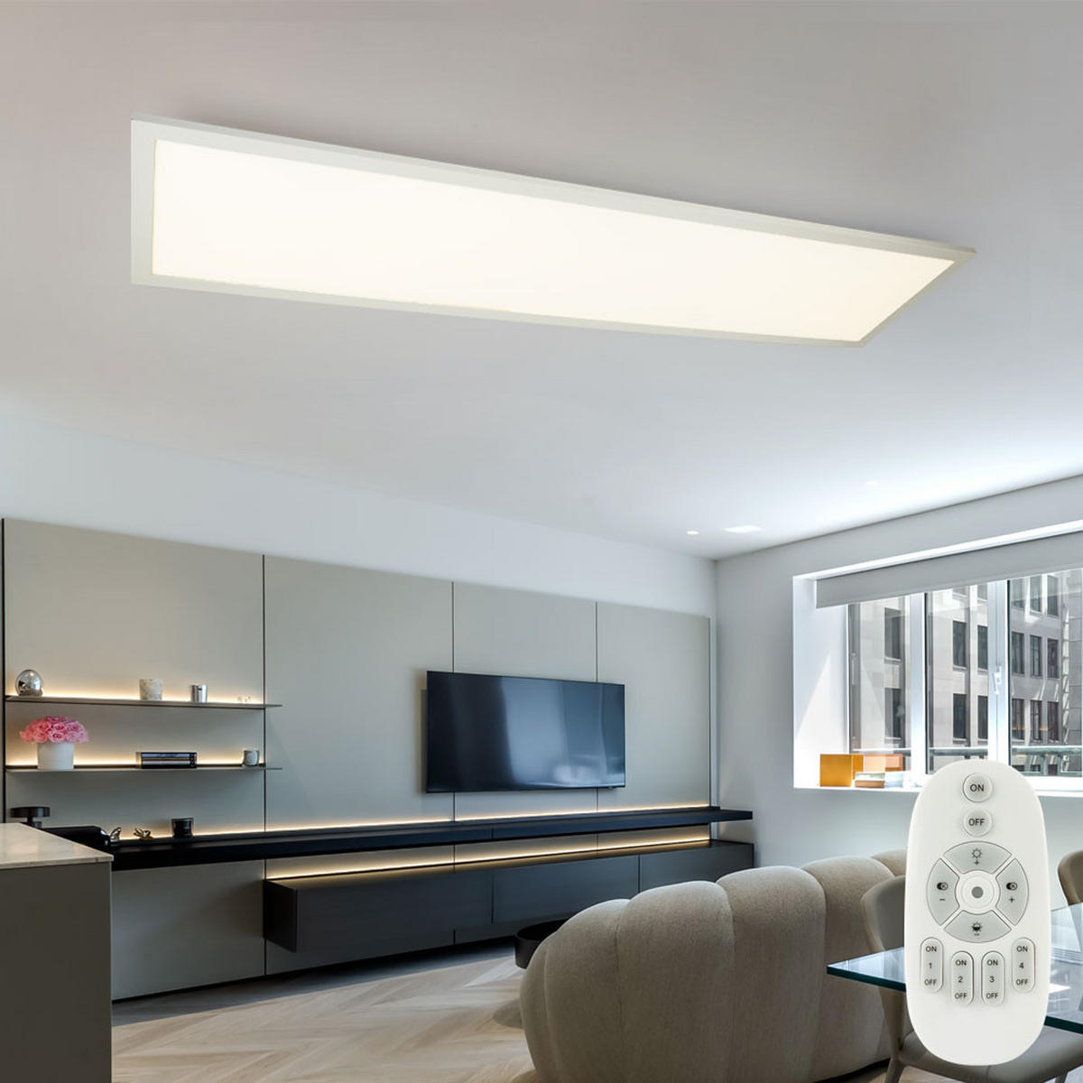 LED DECKENLEUCHTE ROSI Aluminium Weiß - Weiß, Metall (80/20/5cm)