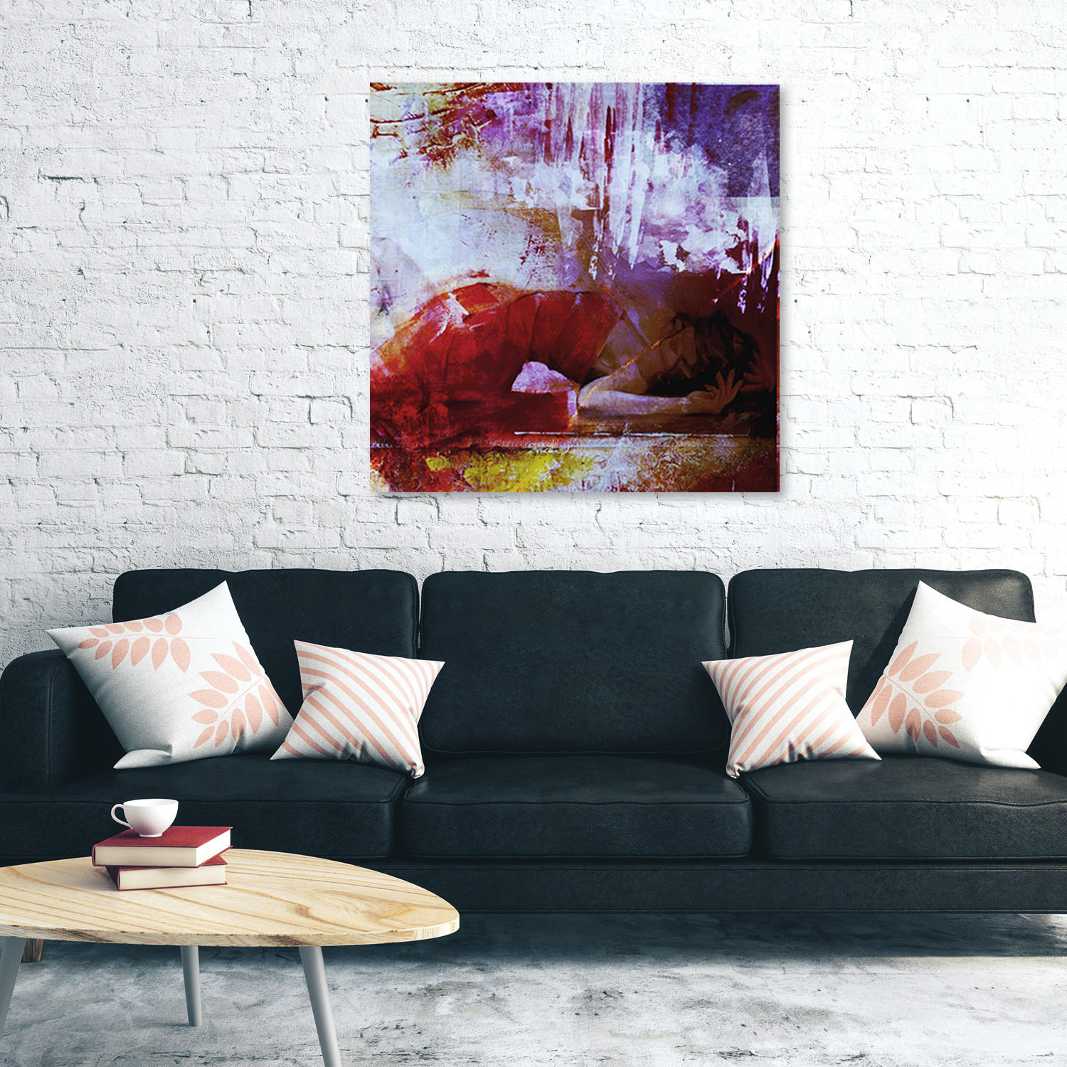 LEINWANDBILD Menschen Rot 40x40cm - Rot, Textil (40/40cm) - Feeby