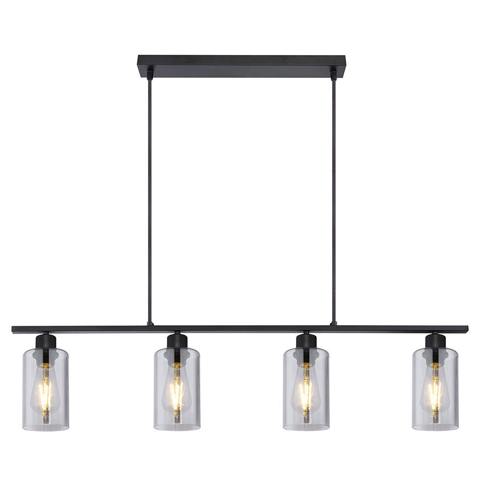 LED HÄNGELEUCHTE Balken Schwarz Matt - Schwarz, Glas (98/10/120cm) - Globo Lighting