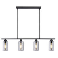 LED HÄNGELEUCHTE Balken Schwarz Matt - Schwarz, Glas (98/10/120cm) - Globo Lighting