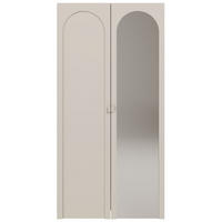 KLEIDERSCHRANK Arkadia Kaschmirgrau mit Spiegel 100 cm - Taupe, Holzwerkstoff (100/200/53cm) - Selsey